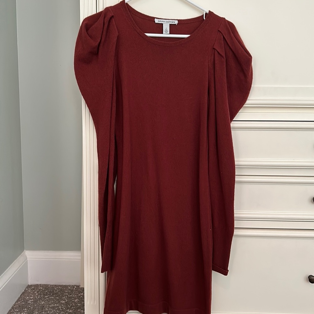 Autumn cashmere 100% cashmere puff sleeved dress. Perfect for fall! Never worn